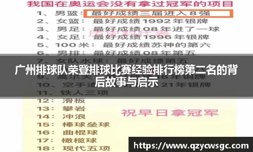 广州排球队荣登排球比赛经验排行榜第二名的背后故事与启示