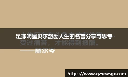 足球明星贝尔激励人生的名言分享与思考